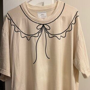 Eliza Faulkner Trompe L'oeil T-Shirt in Beige